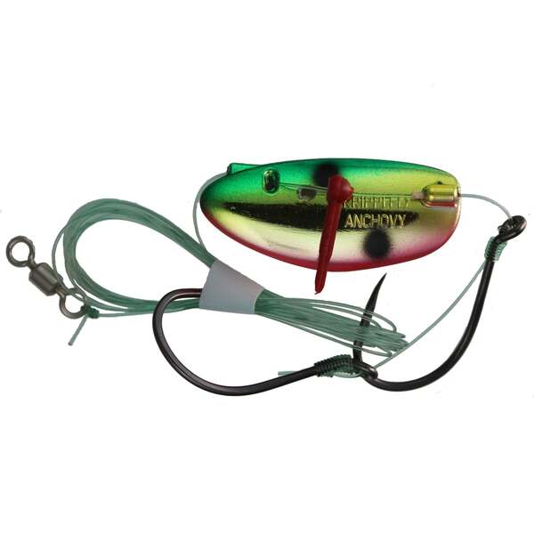 Krippled Anchovy Barbless Tandem, #413-Watermelon on Gold