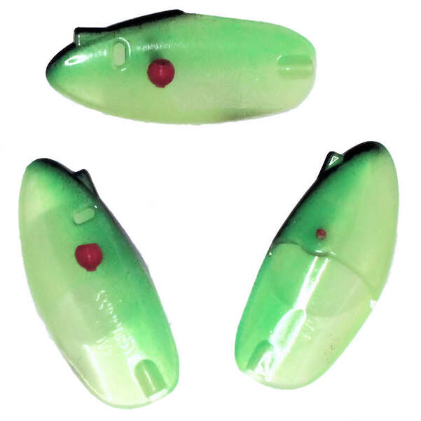 Krippled Anchovy Unrigged 3-pack, #250- Green and Black on Glow