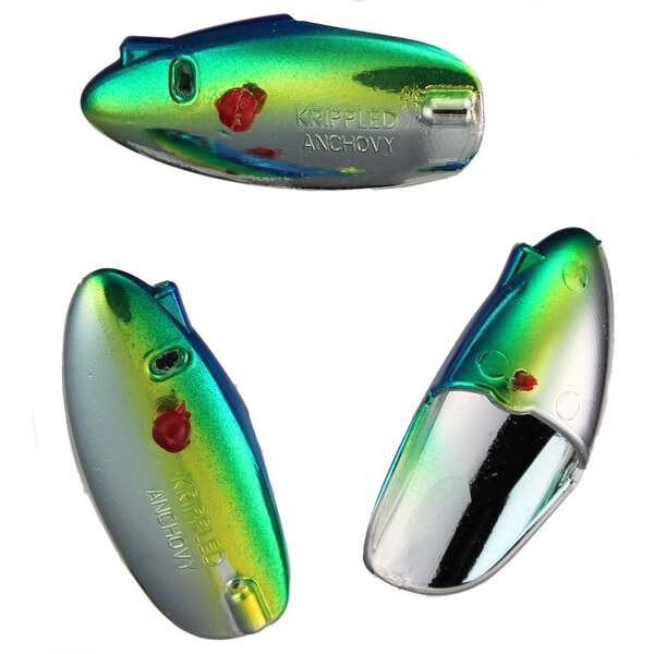 Krippled Anchovy Unrigged 3-pack, #325- Dorado on Krome