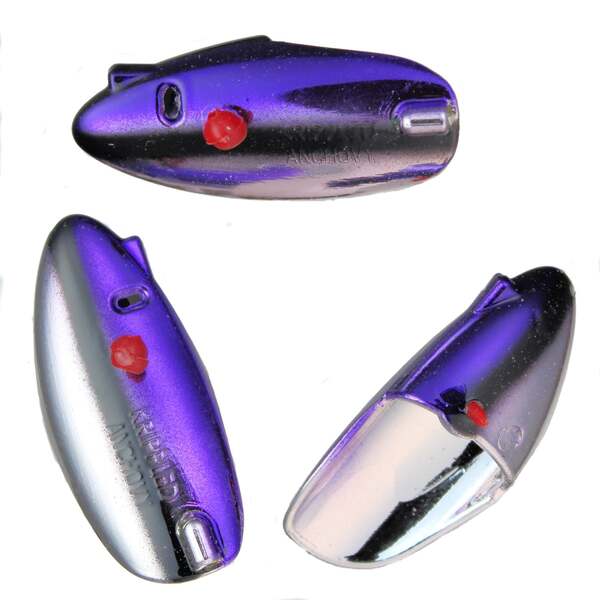 Krippled Anchovy Unrigged 3-pack, #330-Purple Black on Krome
