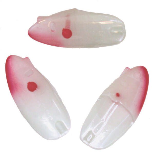 Krippled Anchovy Unrigged 3-pack, #619-Bloody/Nose on Glow