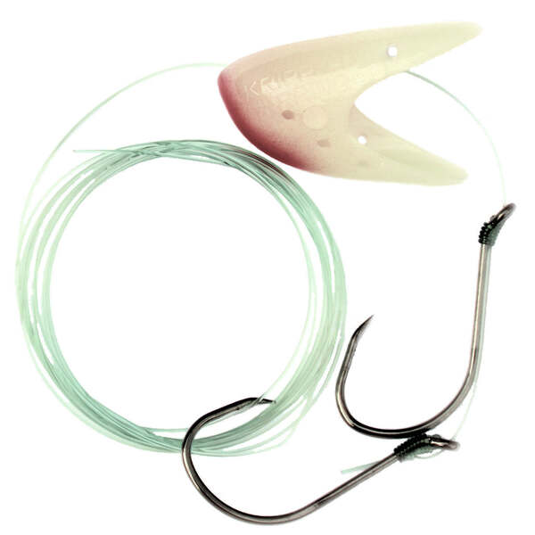 Krippled Herring #1 Barbless Tandem, #619- Bloody Nose on Glow