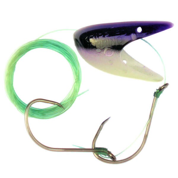 Krippled Herring #1 Barbless Tandem, #630- Purple Black on Glow