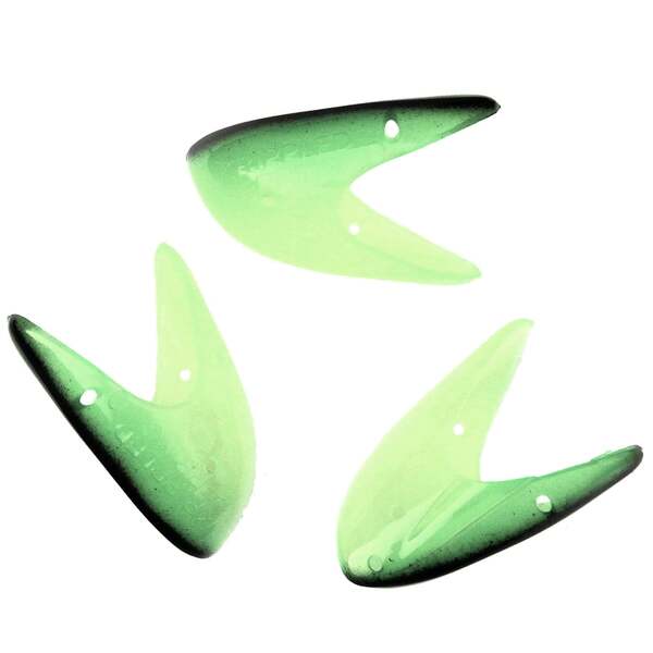 Krippled Herring #1 Unrigged 3-pack, #250- Green and Black on Chartreuse Glow